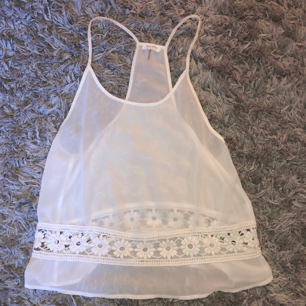White sheer tank top